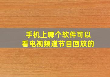 手机上哪个软件可以看电视频道节目回放的