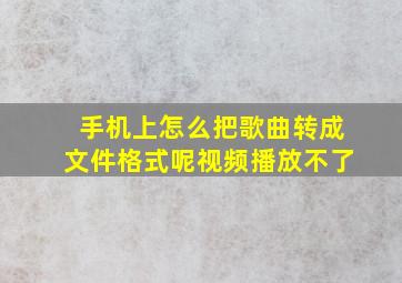 手机上怎么把歌曲转成文件格式呢视频播放不了