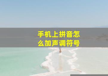 手机上拼音怎么加声调符号