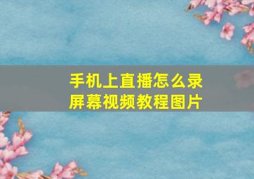 手机上直播怎么录屏幕视频教程图片