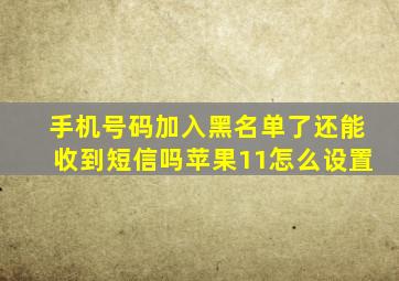 手机号码加入黑名单了还能收到短信吗苹果11怎么设置