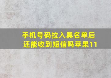 手机号码拉入黑名单后还能收到短信吗苹果11