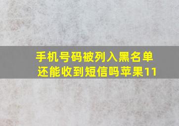 手机号码被列入黑名单还能收到短信吗苹果11