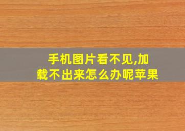 手机图片看不见,加载不出来怎么办呢苹果