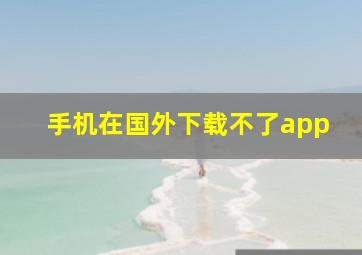 手机在国外下载不了app