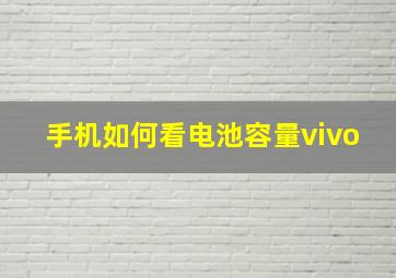 手机如何看电池容量vivo