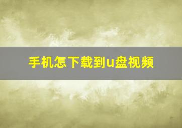 手机怎下载到u盘视频