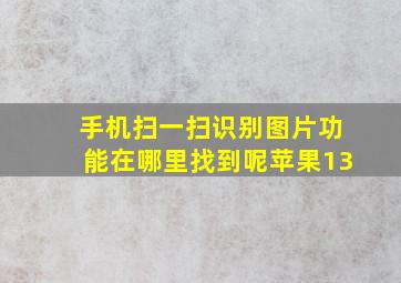 手机扫一扫识别图片功能在哪里找到呢苹果13