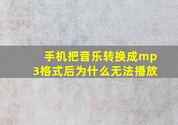 手机把音乐转换成mp3格式后为什么无法播放