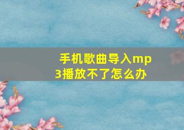 手机歌曲导入mp3播放不了怎么办