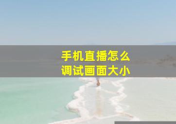 手机直播怎么调试画面大小