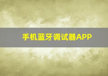 手机蓝牙调试器APP