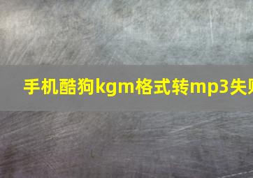 手机酷狗kgm格式转mp3失败