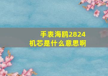 手表海鸥2824机芯是什么意思啊