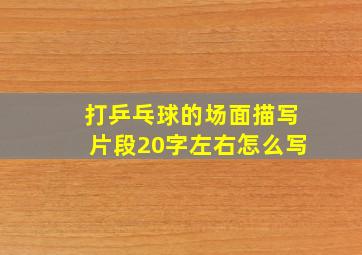 打乒乓球的场面描写片段20字左右怎么写