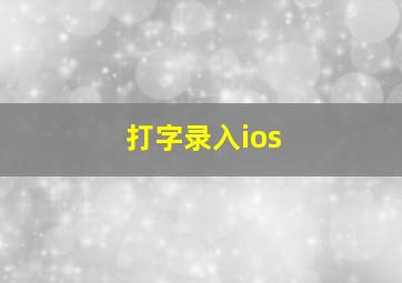 打字录入ios