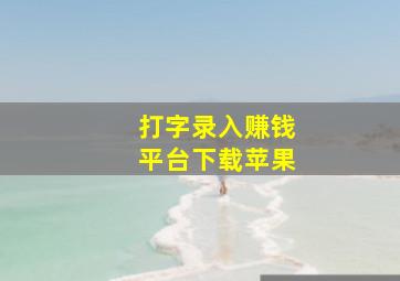 打字录入赚钱平台下载苹果