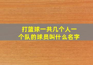 打篮球一共几个人一个队的球员叫什么名字