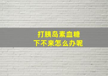 打胰岛素血糖下不来怎么办呢