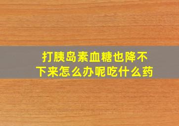 打胰岛素血糖也降不下来怎么办呢吃什么药