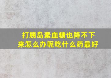 打胰岛素血糖也降不下来怎么办呢吃什么药最好