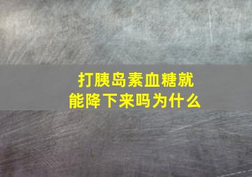 打胰岛素血糖就能降下来吗为什么