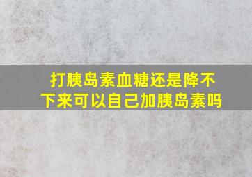 打胰岛素血糖还是降不下来可以自己加胰岛素吗