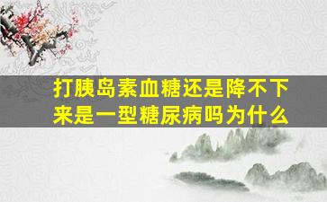 打胰岛素血糖还是降不下来是一型糖尿病吗为什么