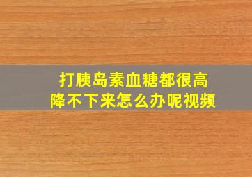 打胰岛素血糖都很高降不下来怎么办呢视频