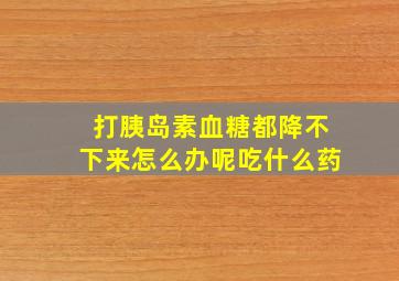 打胰岛素血糖都降不下来怎么办呢吃什么药