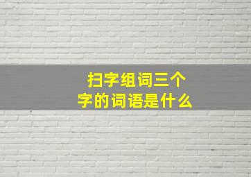 扫字组词三个字的词语是什么