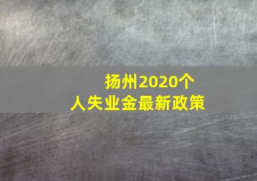 扬州2020个人失业金最新政策