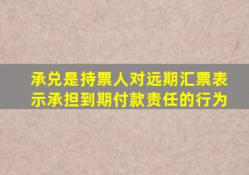 承兑是持票人对远期汇票表示承担到期付款责任的行为