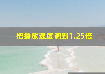 把播放速度调到1.25倍