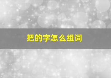 把的字怎么组词