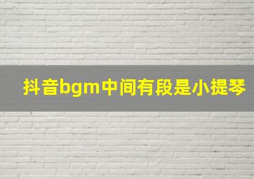 抖音bgm中间有段是小提琴