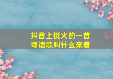 抖音上挺火的一首粤语歌叫什么来着