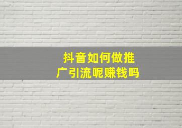 抖音如何做推广引流呢赚钱吗