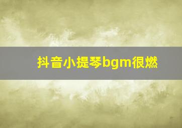 抖音小提琴bgm很燃