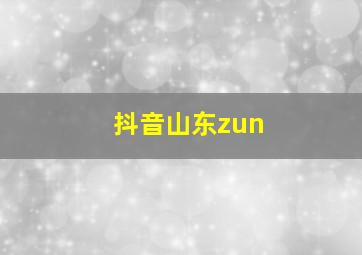 抖音山东zun