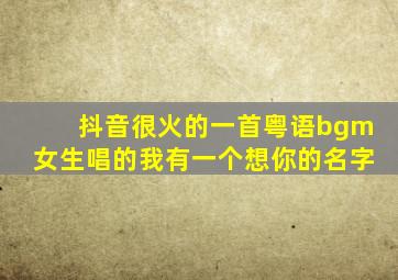 抖音很火的一首粤语bgm女生唱的我有一个想你的名字