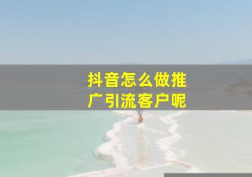 抖音怎么做推广引流客户呢