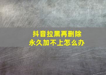 抖音拉黑再删除永久加不上怎么办