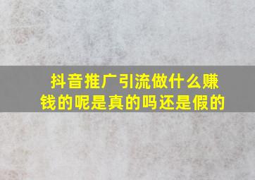 抖音推广引流做什么赚钱的呢是真的吗还是假的