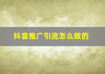 抖音推广引流怎么做的