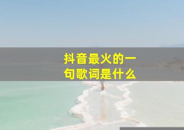 抖音最火的一句歌词是什么