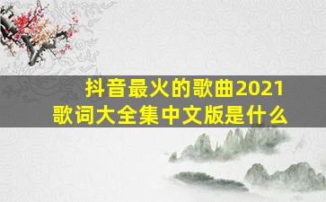 抖音最火的歌曲2021歌词大全集中文版是什么