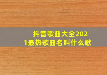 抖音歌曲大全2021最热歌曲名叫什么歌