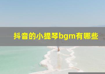 抖音的小提琴bgm有哪些