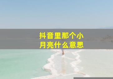 抖音里那个小月亮什么意思